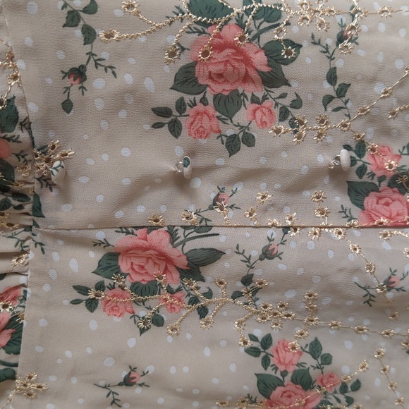 Embroidered Floral Button Detail Wrap Dress - Picture 4 of 12